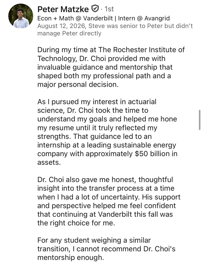 Mentorship testimonial