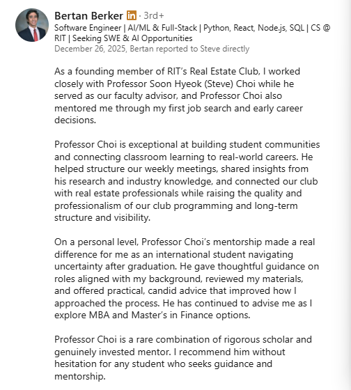 Mentorship testimonial